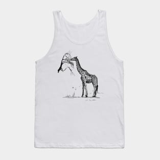 Giraffe Ink Drawing Tank Top